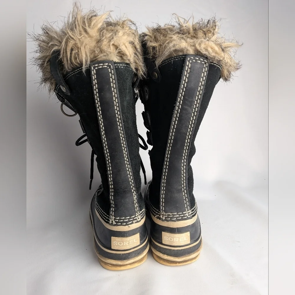SOREL Women Winter Black Boots Suede Waterproof Size 5 US Snow Boots - Picture 4 of 10